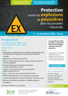 Rencontres Technologiques - Protection contre les explosions de poussières dans les procédés industriels