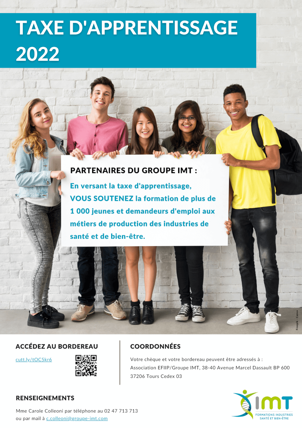 Groupe IMT affiche Taxe apprentissage 2022 png image
